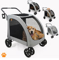 Chester XXL Wide Pet Stroller – Large Dog Buggy with Raincover & Cupholder | 110lb Capacity