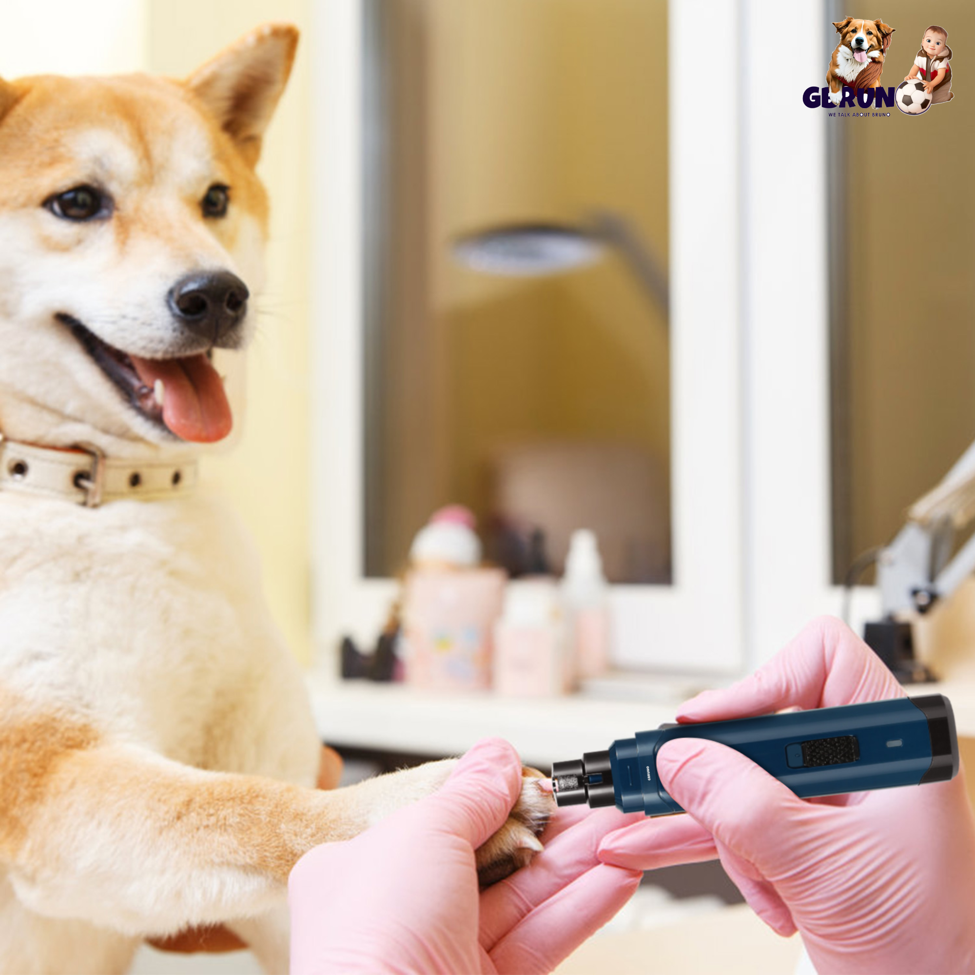 Dog Nail Grinder 2 Speeds Quiet USB Rechargeable Pet Nail Grinder Professional Pet Nail Trimmer Cordless Paws Grooming & Smoothing Claw Care for Small