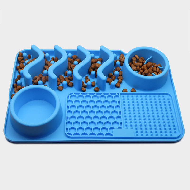 Dog Silicone Licking Pad Pet Licking Mat Silicone Smelling Mat Multifunctional Food Bowl Pets Supplies Small Sky Blue Licking Pad