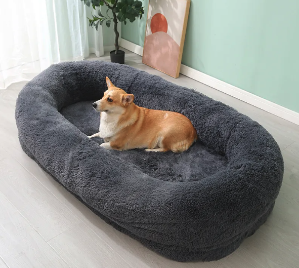 Human-sized Washable and Removable Dog Bed Dark Gray 180X105X32CM