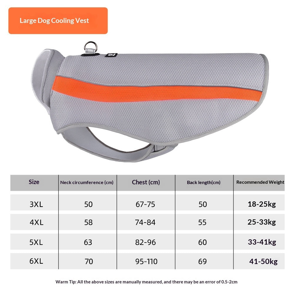 Cooling Vest For Medium And Large Dogs Pet Clothing For Heatstroke Prevention Orange