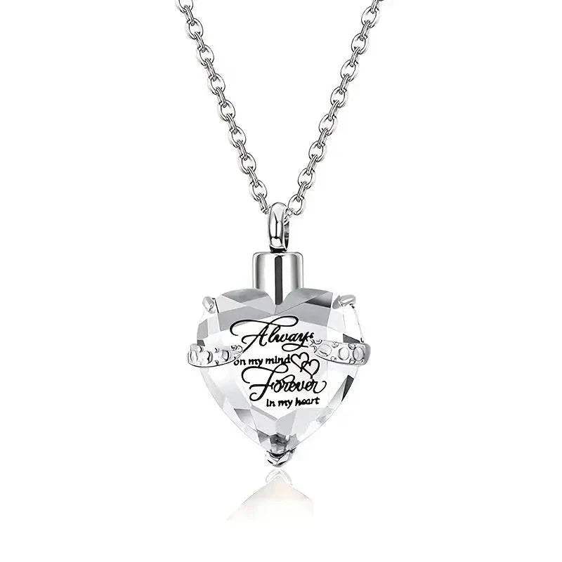 Forever In My Heart White Ashes Necklace Pendant