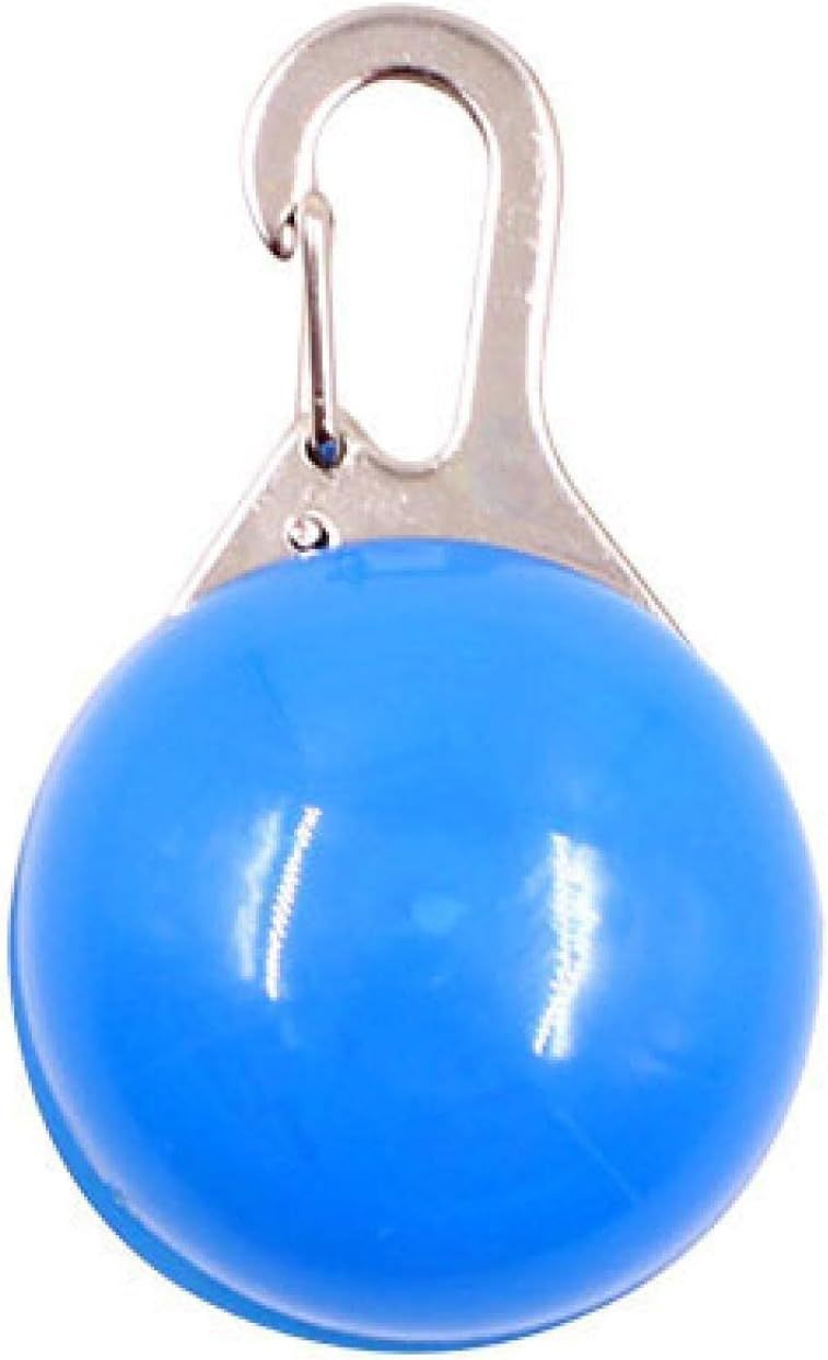 LED Luminous Pet Round Pendant Luminous Dog Tag Pet Charm Dog Flashing Tag Dog Collar Light, Suitable For Pets To Walk At Night Blue