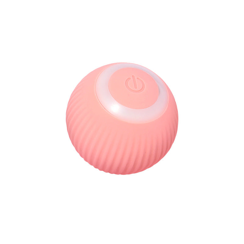 Cat Gravity Intelligent Rolling Ball Tease Toy Pet Automatic Rotating Ball Pink USB