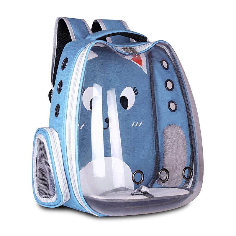 Pet Space Breathable Shoulder Cat Dog Backpack Light Blue