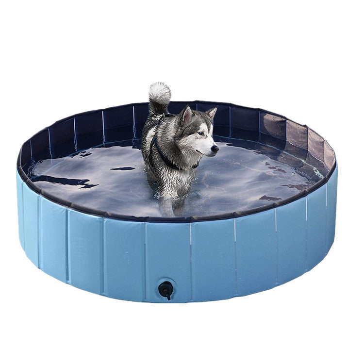 Pet Pool Dog Swimming Pool Foldable Large Dog Bath Supplies Dark Blue