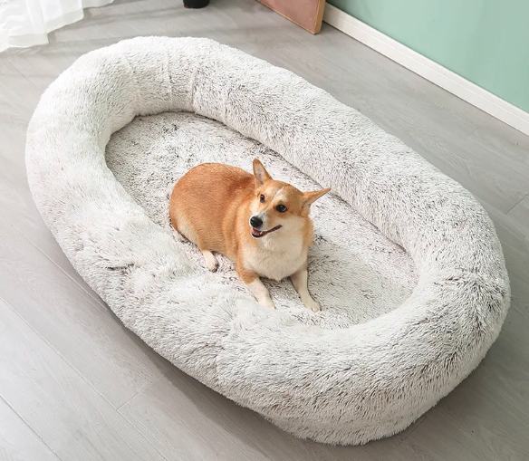 Human-sized Washable and Removable Dog Bed Gradient Brown 180X105X32CM