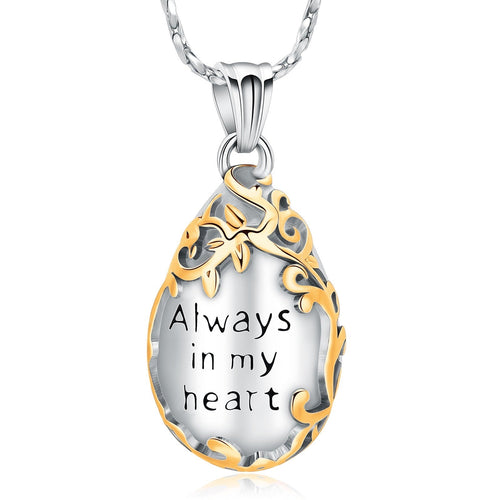 Always in My Heart Drop Ashes Necklace Pendant