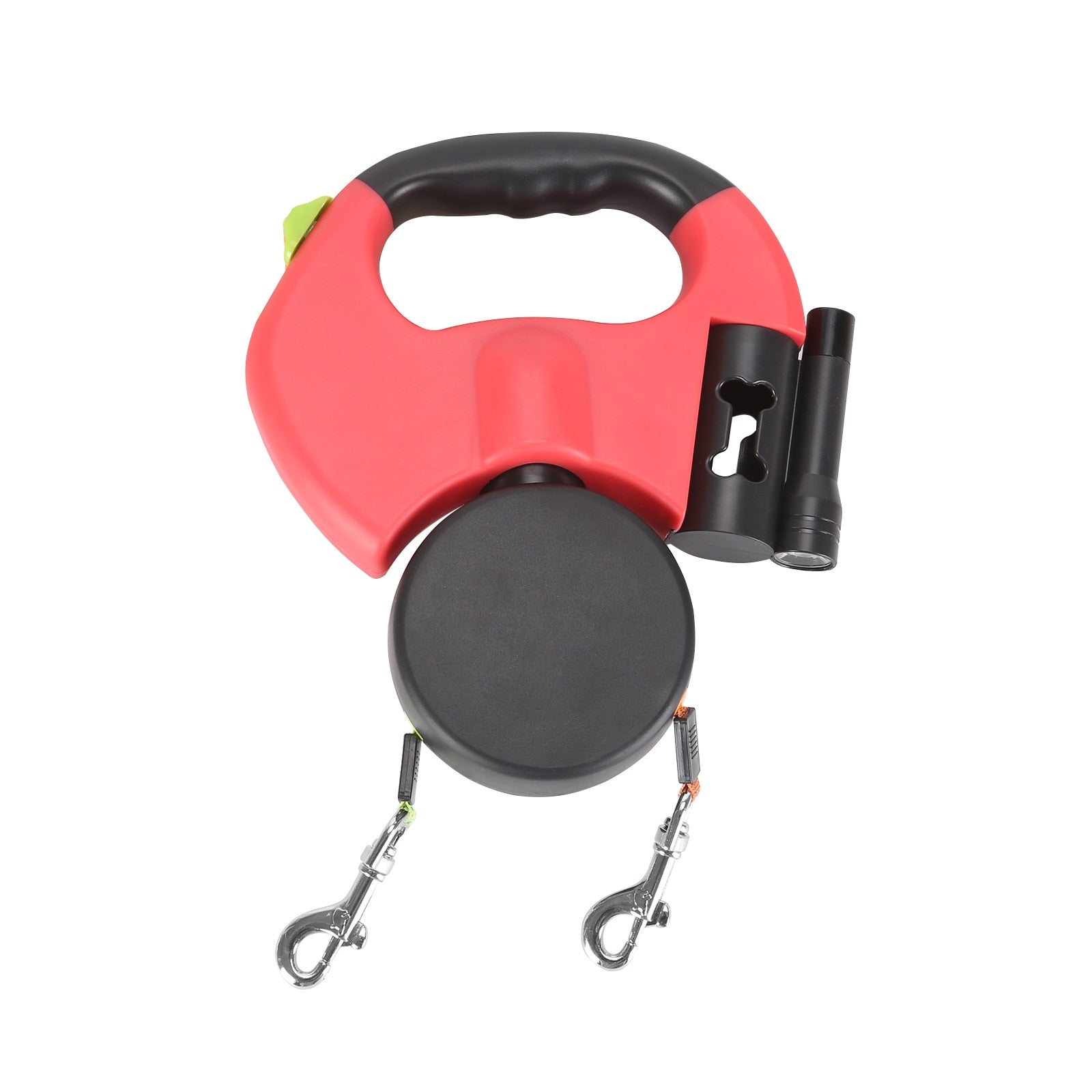 Retractable Dual Double Pet Rope Leash Tangle Free Walk For Two Dogs Red