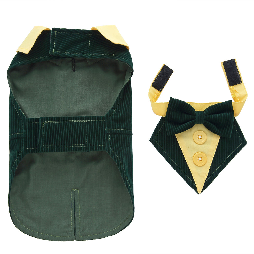 Pet Supplies Clothing Dog Dress Tuxedo Green