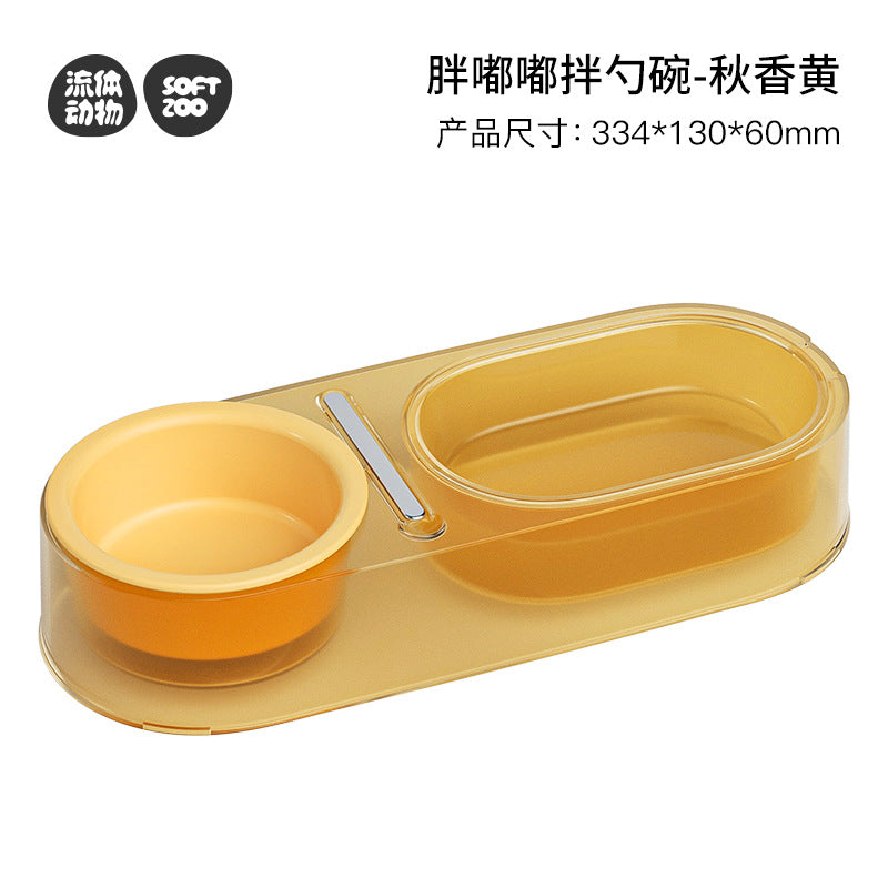 Pet Supplies Mixed Spoon Bowl Cat Diet Yellow