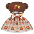 Sebaoyu Thanksgiving Dog Dress Brown Turkey Outfit Medium Size