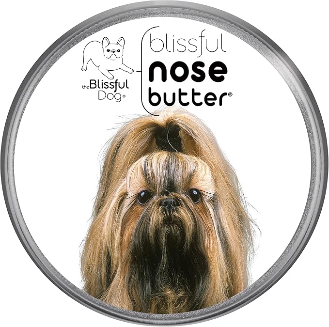 The Blissful Dog Shih Tzu Nose Butter for Dry, Cracked Skin, Lick-Safe Dog Nose Balm with Moisturizing Shea Butter, Almond, Olive, and Essential Oils, Pet Supplies, Uncented, 4 oz.
