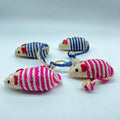 LUOZZY 4Pcs Cat Mouse Toys Adorable Sisal Mice Toys Kitten Chewing Toy Funny Indoor Animal Shape Props Pet Supplies - Blue+Pink 1.38x5.11in