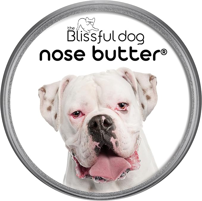 The Blissful Dog White Boxer Nose Butter for Dry, Cracked Skin, Lick-Safe Dog Nose Balm with Moisturizing Shea Butter, Almond, Olive, and Essential Oils, Pet Supplies, Uncented, 4 oz.