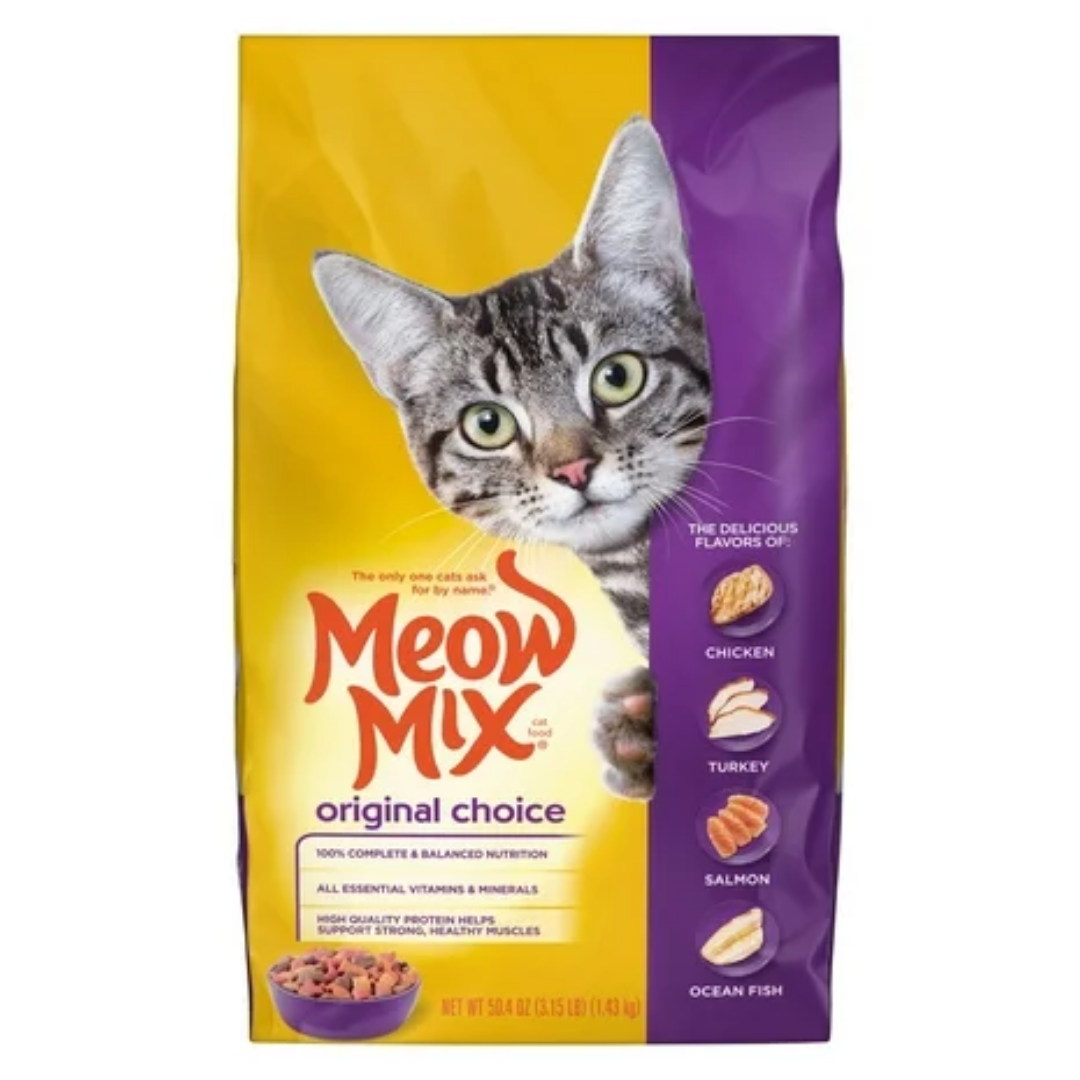 Meow Mix Original Choice Dry Cat Food Chicken, Turkey & Salmon (3.15 lbs)