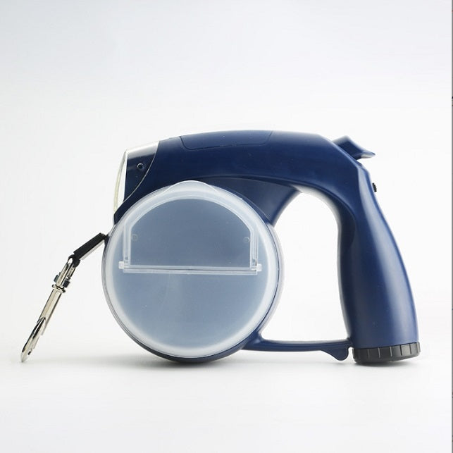 5 In 1 Multifunctional Dog Waterproof Automatic Led Retractable Leash with Poop Bag Navy Blue