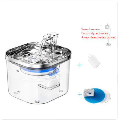 Pet Cat Dog Stainless Steel Automatic Circulation Water Dispenser Intelligent Fountain Pets Accessories Induction style