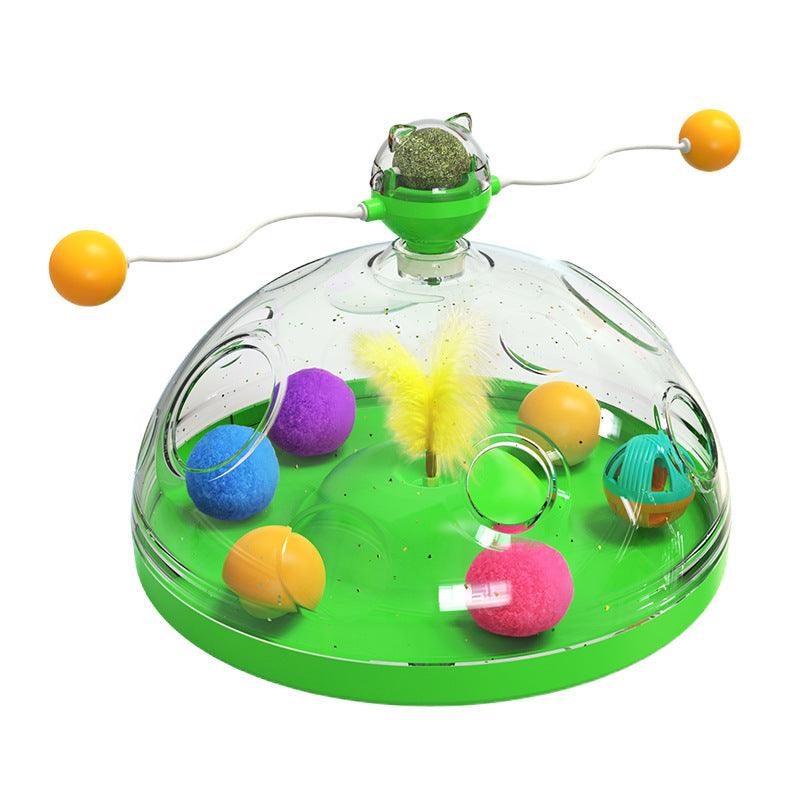 Whisker Wonderland: Interactive Cat Toy Extravaganza Cat Treasure Box Green