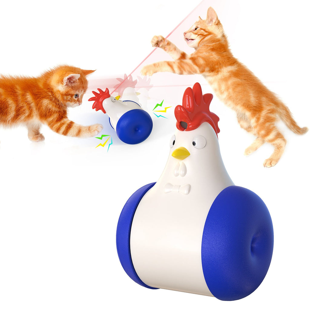 Pet Supplies New Sound-emitting Laser Electric Tumbler Cat Toy Laser Chicken Dark Blue