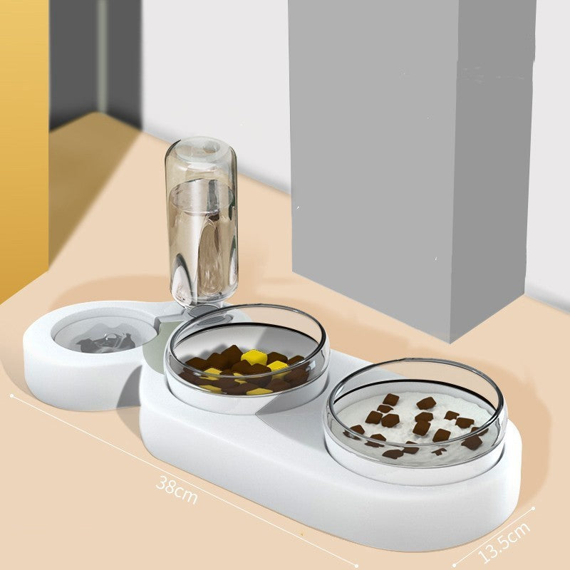 Cats Dogs Pets Rice Bowls Automatic Water Bowls White