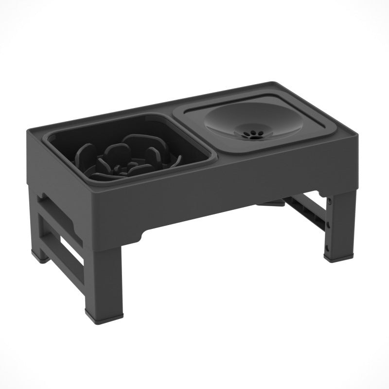 Dog Double Bowls Stainless Stand Adjustable Height Pets Feeding Dish Bowl Big Dog Elevated Food Water Feeders For Dogs Pet Products black