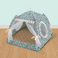 Comfy Calming Pet Tent Bed for Small Dogs and Cats Green