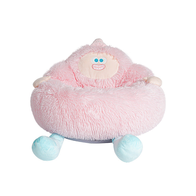 Long Plush Nest For Pets Thick And Warm Kennel For Fall And Winter Universal Sofa For Cats And Dogs Sleeping Mattress Pink
