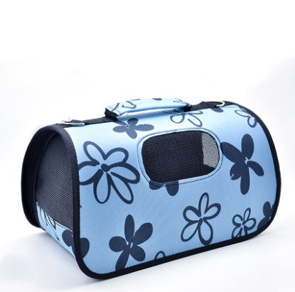 Pet Dog Outing Bag Carrying Bag Pet Bag Pet Backpack Dog Supplies Blue clover