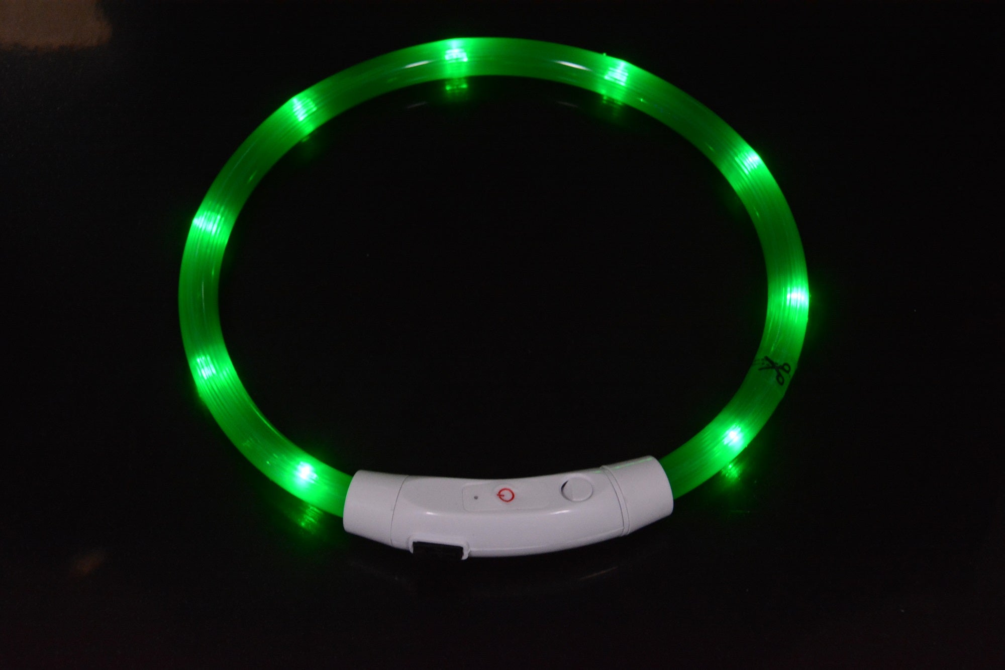 Dog luminous collar luminous pet collar USB charging neck ring LED luminous dog collar Green - LED Beads