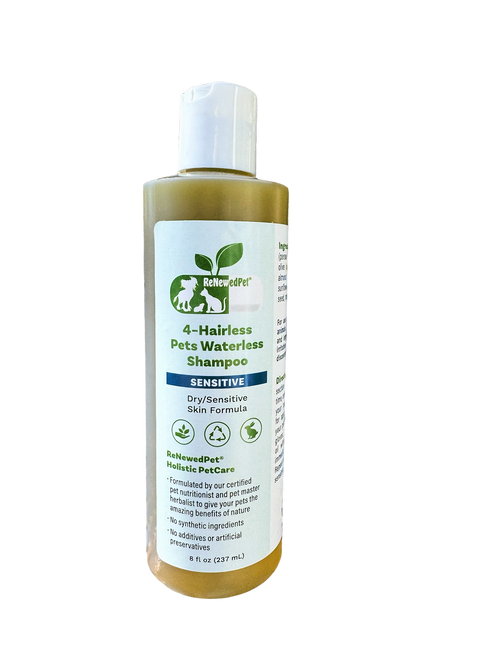 4-HAIRLESS PETS SENSITIVE WATERLESS SHAMPOO FULL SIZE 8 OZ. - SAVE 10%