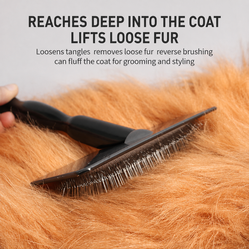 Black Pet Slicker Brush for Dogs and Cats