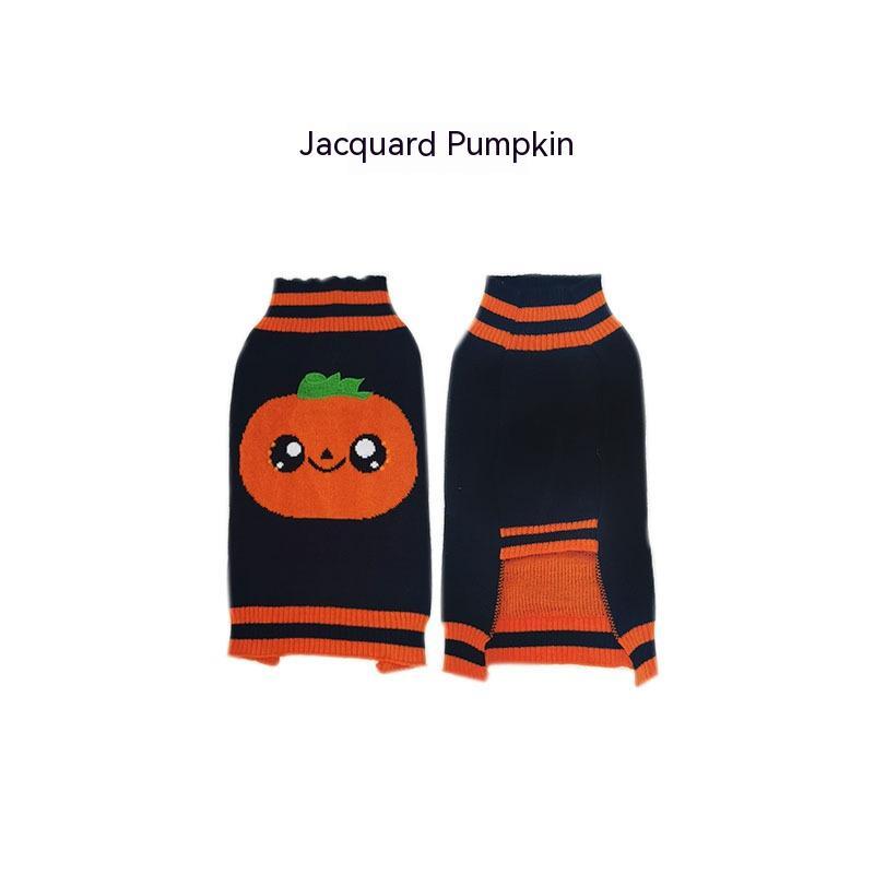 Halloween Dog Sweaters Pet Costume Teddy Warm Leisure Sweater Cosplay Clothes For Dogs Pets Outfits Black Jacquard