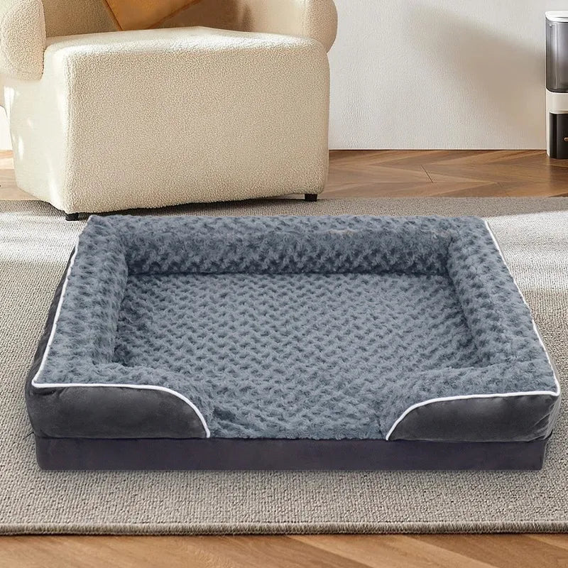 Waterproof Fabric Removable And Washable Pet Bed Dark Gray 122X89CM