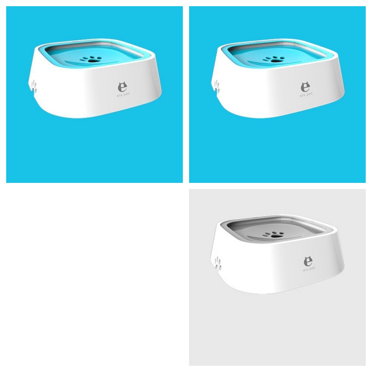 1.5L Cat Dog Water Bowl Carried Floating Bowl Anti-Overflow Slow Water Feeder Dispenser Pet Fountain ABS&PP Dog Supplies 2Blue1Grey