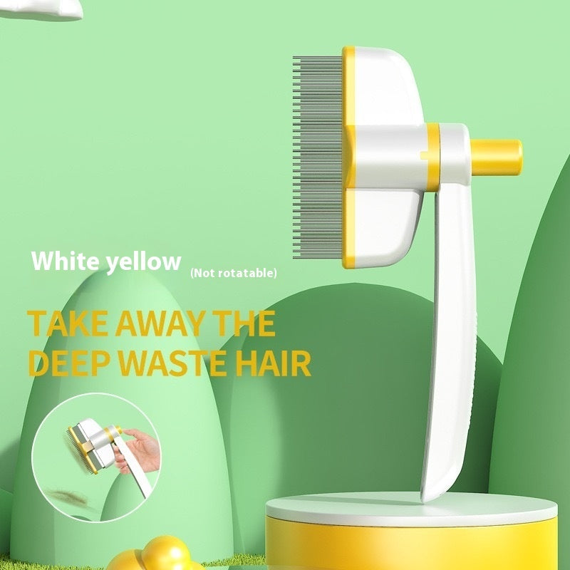 Cat Comb Tie Removal Floating Hair Magic Long Hair Pet Self-Cleaning Row Dog Cat Comb Grooming Supplies Flea Removal Brush Pets Products White Yellow