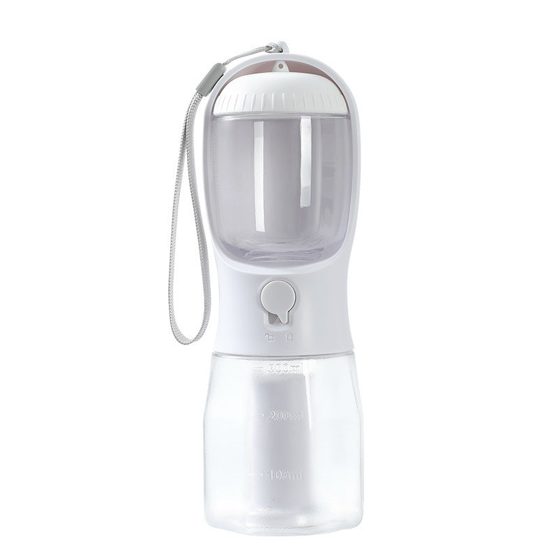 Dog Water Cup Drinking Food Garbage Bag Three-in-one Portable Small Multi-functional Pet Cups Pets Supplies 300ml Garbage Bag Milky White