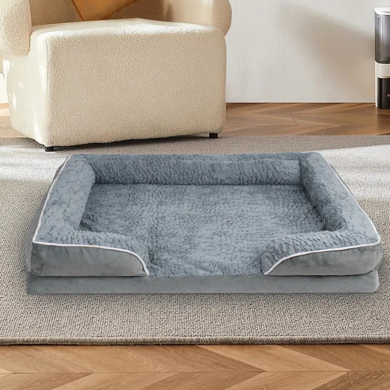 Waterproof Fabric Removable And Washable Pet Bed Light Gray 122X89CM