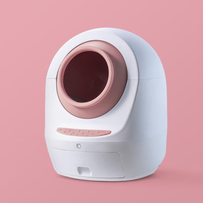 Automatic Enclosed Wi-Fi Smart Cat Litter Box Pink 220V US