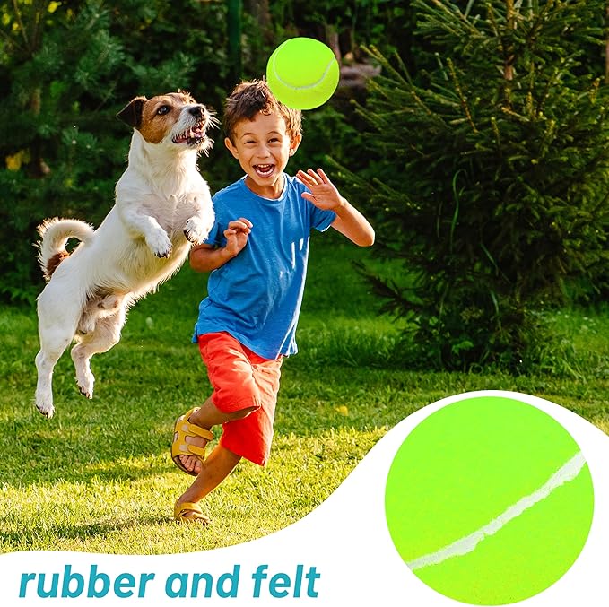 Large Dog Tennis Balls, 4 inch Interactive Big Dog Toy Ball for Small Medium Large Dogs, 4-Pack Dog Toys for Outdoor/Indoor Sports, Fetch, Training & Play