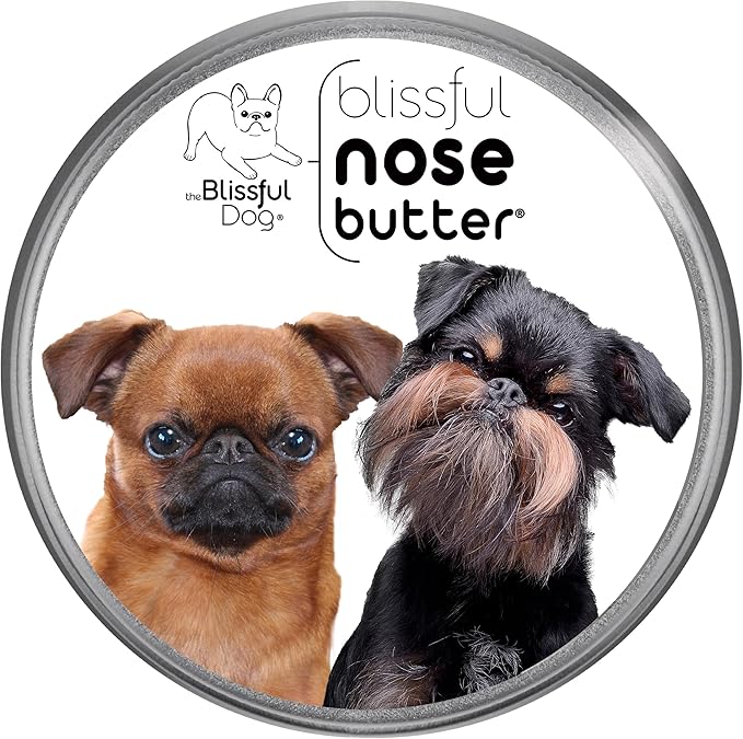 The Blissful Dog Brussels Griffon Nose Butter for Dry, Cracked Skin, Lick-Safe Dog Nose Balm with Moisturizing Shea Butter, Almond, Olive, and Essential Oils, Pet Supplies, Uncented, 8 oz.