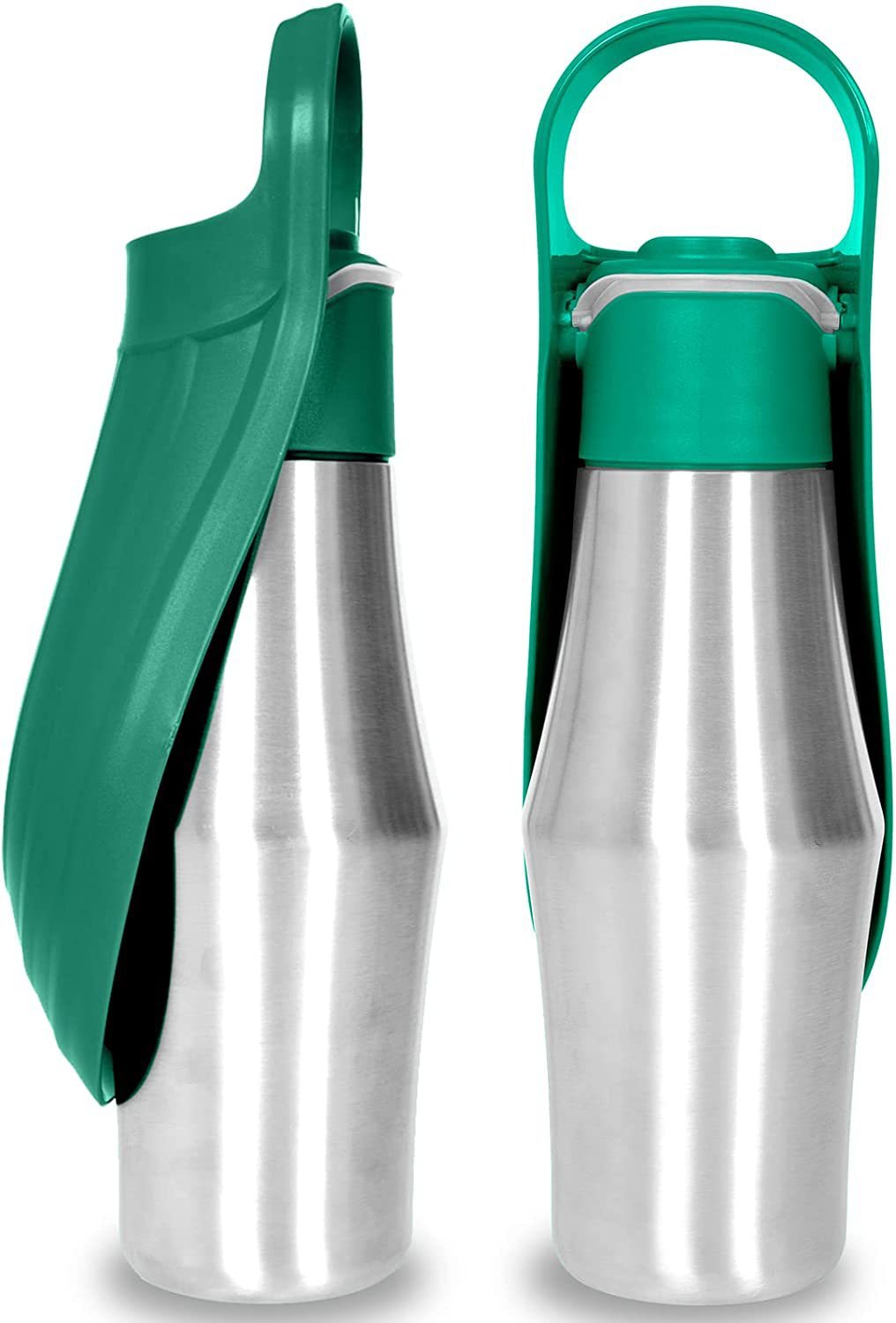 New Portable Pet Dog Water Bottle Soft Silicone Leaf Design For Dog Pets Outdoor Travel Drinking Bowls Water Dispenser Dark green