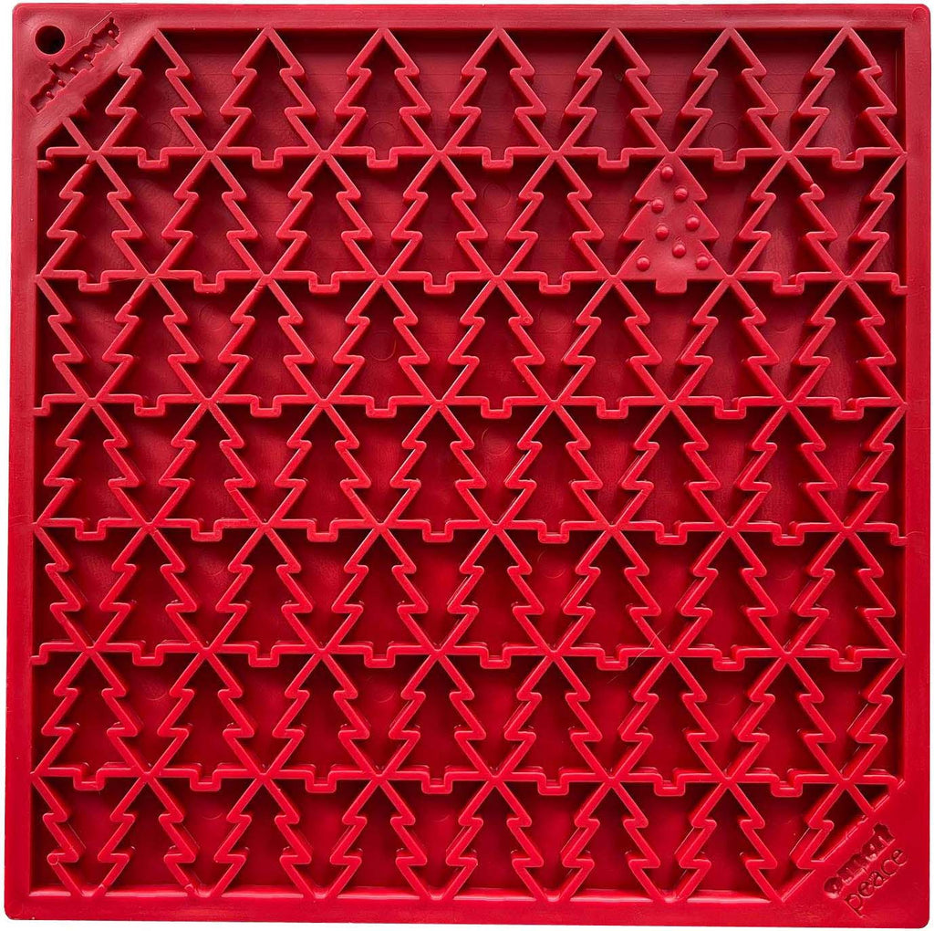 "Peace" Christmas Tree emat - Enrichment Lick Mat for Dogs and Cats | Christmas Tree design | SodaPup Tree Design "Peace" emat Lick Mat - Large