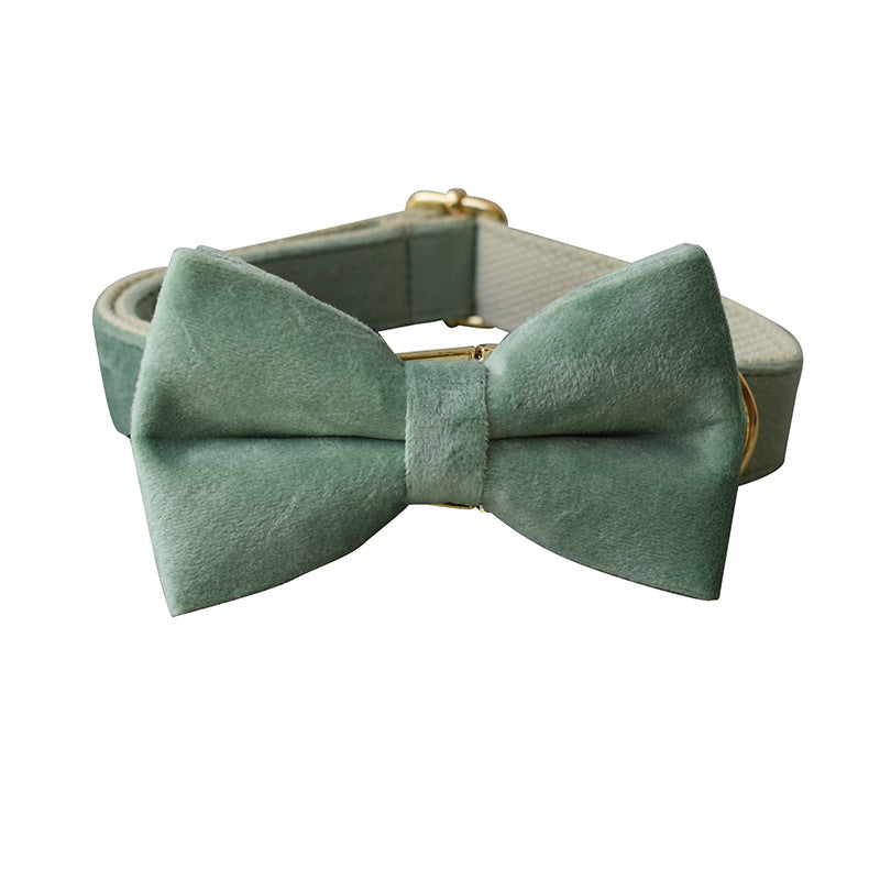 Mint Green Dog Collar Leash Bow tie Collar