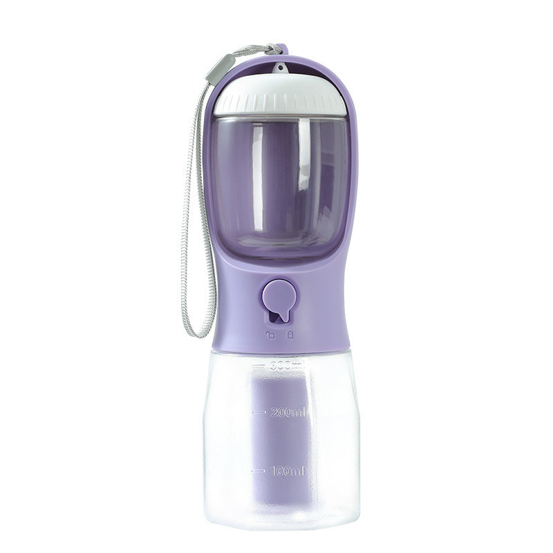 Dog Water Cup Drinking Food Garbage Bag Three-in-one Portable Small Multi-functional Pet Cups Pets Supplies 300ml Garbage Bag Wisteria Purple