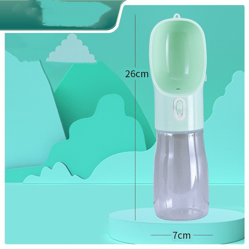 Pet Dog Water Bottle Feeder Bowl Portable Water Food Bottle Pets Outdoor Travel Drinking Dog Bowls Water Bowl For Dogs Blue Water bottle 400ml Solid color