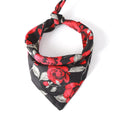 Elegant Floral Reversible Pet Bandana – Rose Design Black