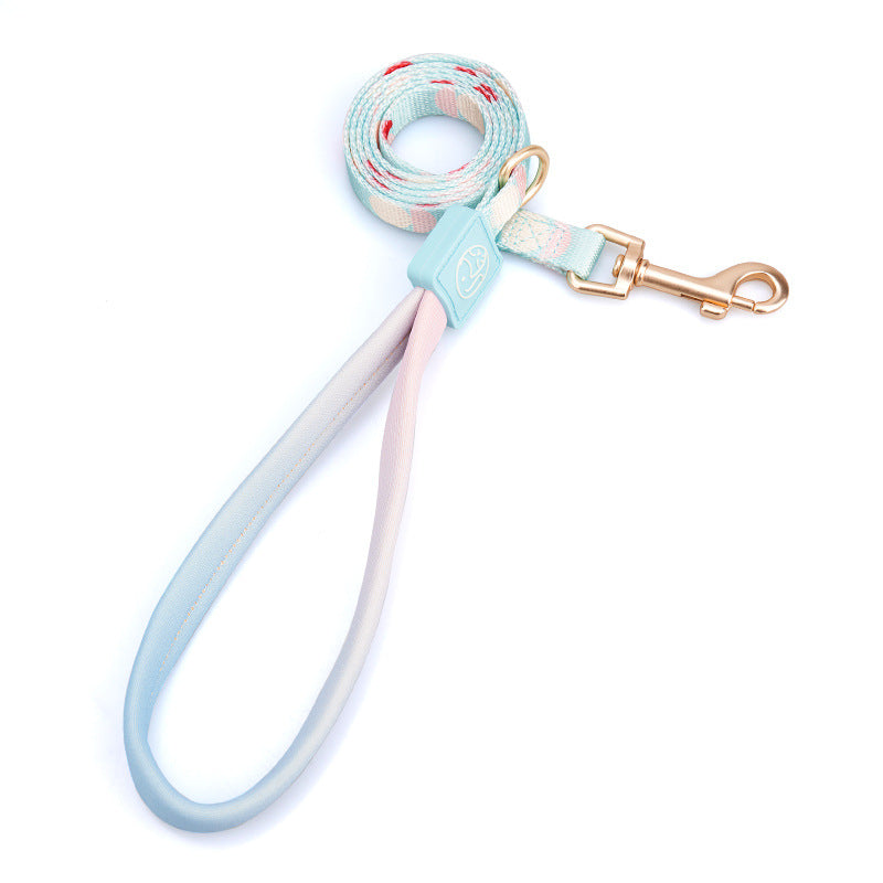 Fashion Y-shaped Chest Strap Pet Supplies Dog Leash Red blue traction rope