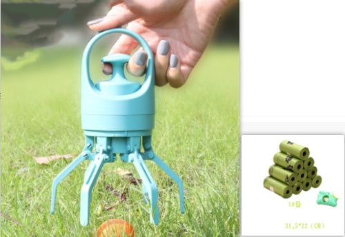 Portable Lightweight Dog Pooper Scooper With Built-in Poop Bag Dispenser Eight-claw Shovel For Pet Toilet Picker Pet Products Suit1