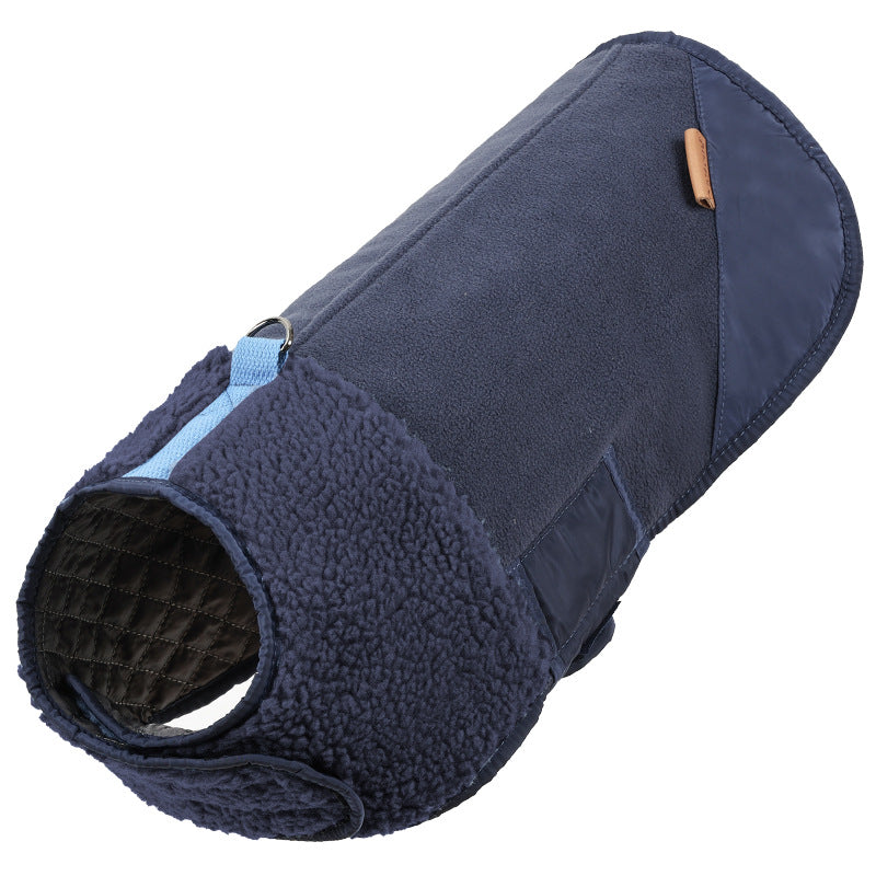 Windproof Reversible Dog Down Jacket – Warm Winter Vest | S–XL | 5 Colors Dark Blue